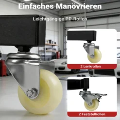 Wiltec Montagerollbrett Automotive Topside Creeper 150 kg höhenverstellbare Montagehilfe mit Leiter