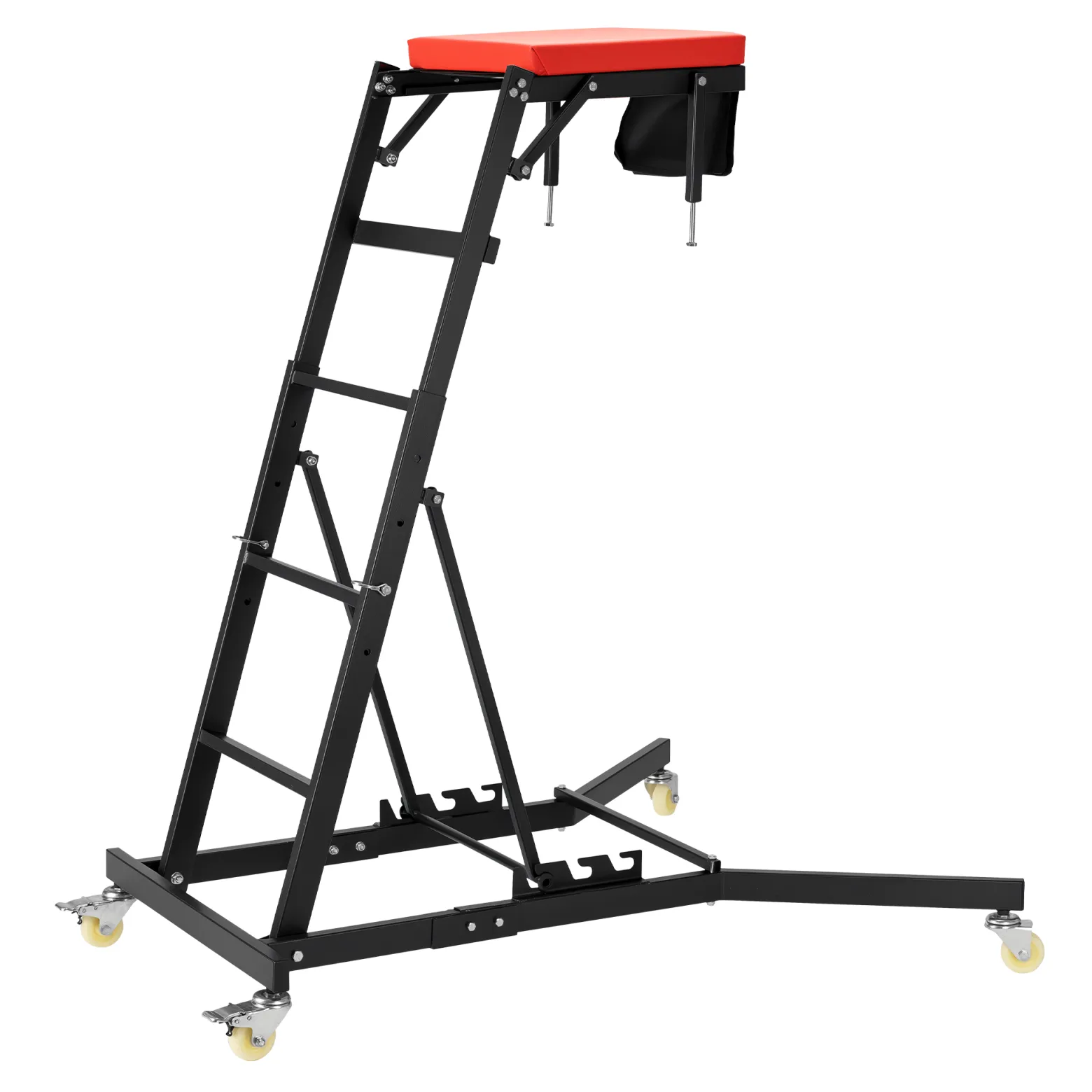 Wiltec Montagerollbrett Automotive Topside Creeper 150 kg höhenverstellbare Montagehilfe mit Leiter