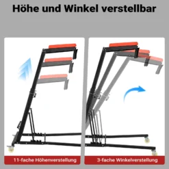 Wiltec Montagerollbrett Automotive Topside Creeper 180 kg höhenverstellbare Montagehilfe mit Leiter