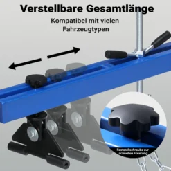 Wiltec Motorbrücke bis zu 500kg Kotflügeltraverse zur Reparatur an Motoren Motorhalter, Motorheber