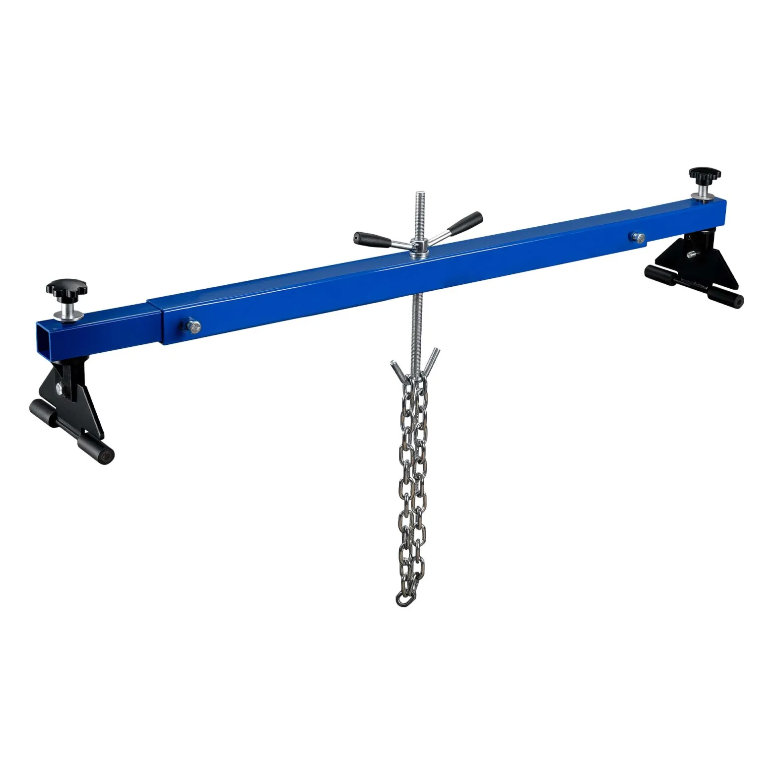 Wiltec Motorbrücke bis zu 300 kg Kotflügeltraverse 111-179 x 23 x 35 cm, Motorhalter für Reparaturen an Motoren, Motorheber für Auto, Hebekran aus Stahl
