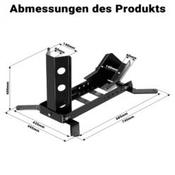 Wiltec Motorradständer bis 450kg Ø14-21", einstellbare Motorradwippe aus Stahl, Montageständer für Vorder- und Hinterrad