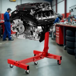 Wiltec Motorständer bis 680 kg, Motorheber mit 360° Lenkrollen, Getriebeheber mit Montagekopf drehbar, Getriebehalter klappbar, robuste Motorhalterung