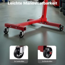 Wiltec Motorständer bis zu 450kg aus lackiertem Stahl mit Rollen Motorheber, Getriebeheber, Getriebehalter