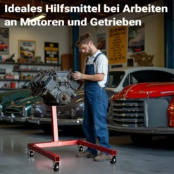 Wiltec Motorständer bis zu 570kg aus lackiertem Stahl mit Rollen Motorheber, Getriebeheber, Getriebehalter