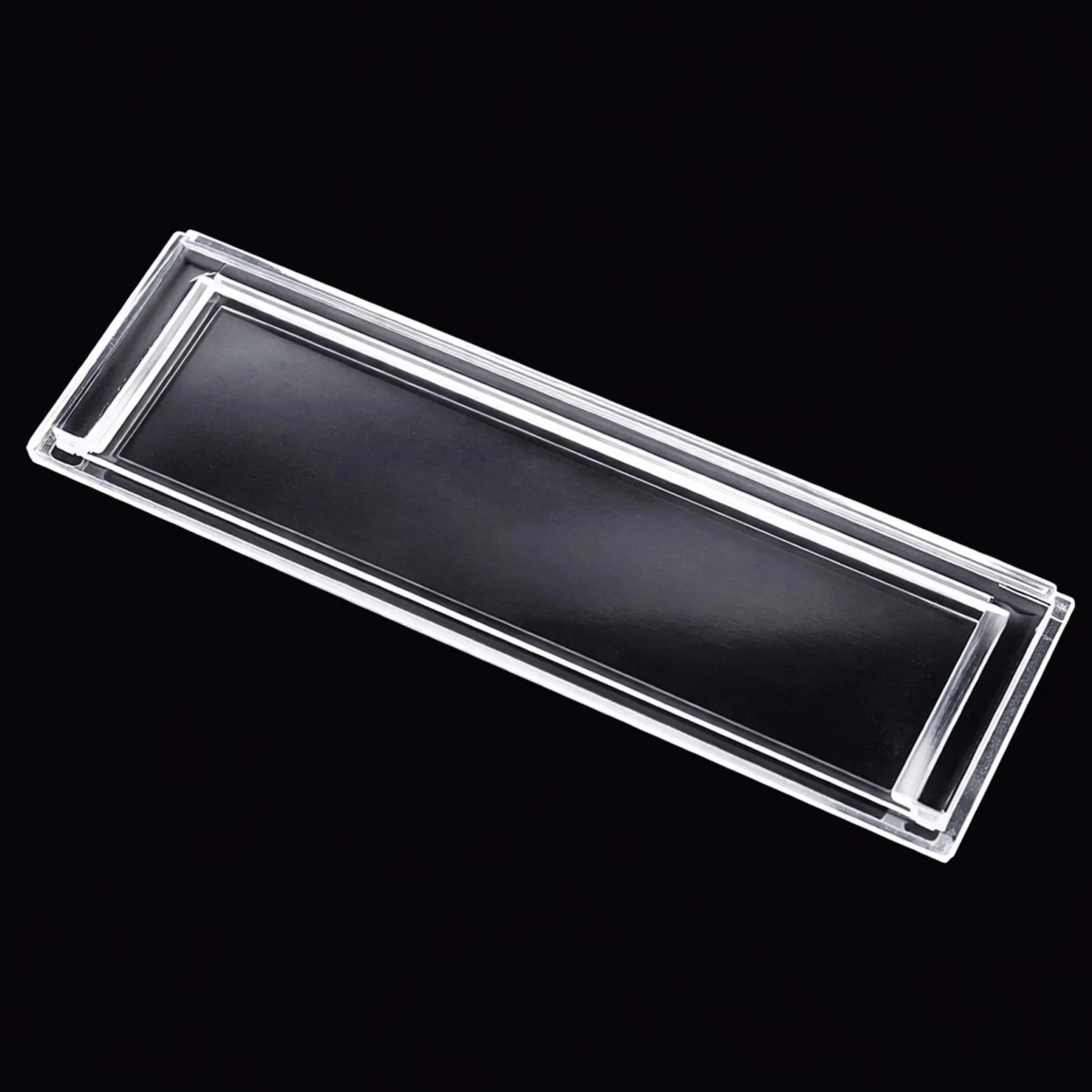 Wiltec Namensschild Abdeckung für Briefkasten mit Stanzmaß 89,4 x 24,5 mm für 92,3 x 28,4 mm Namensschild, Ersatzteil für Standbriefkasten und Wandbriefkasten