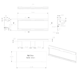 Wiltec Namensschild Abdeckung für Briefkasten mit Stanzmaß 69,3 x 24,7 mm für 71,5 x 27 mm Namensschild, Ersatzteil für Standbriefkasten und Wandbriefkasten