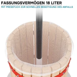 Wiltec Obstpresse 18L Maischepresse mit 3 passenden Presstüchern Weinpresse aus Holz Apfelpresse Saftpresse