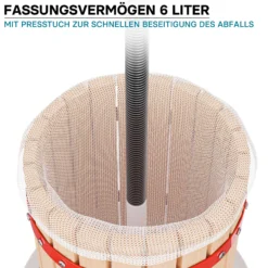 Wiltec Obstpresse 6L Maischepresse mit 3 passenden Presstüchern Weinpresse aus Holz Apfelpresse Saftpresse