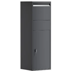 Wiltec Paketkasten Anthrazit 460 x 450 x 1400 mm, Paketbox Zuhause, private Paketannahme passend für Pakete der Größe S und L, Standbriefkasten