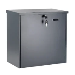 Wiltec Paketkasten grau 508 x 315 x 500 mm, Paketbox Zuhause, private Paketannahme passend für Pakete und Päckchen, Standbriefkasten Wandbriefkasten Stahl