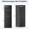 Wiltec Paketkasten schwarz 460 x 450 x 1400 mm, Paketbox Zuhause, private Paketannahme passend für Pakete der Größe S und L, Standbriefkasten