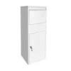 Wiltec Paketkasten weiß 460 x 450 x 1400 mm, Paketbox Zuhause, private Paketannahme passend für Pakete der Größe S und L, Standbriefkasten
