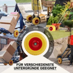 Wiltec Pannensicheres PU Rad 4.8/4.00-8 90 x 390 mm 160 kg, Polyurethan Vollgummi Schubkarren Komplettrad mit Steckachse, Schubkarrenrad pannensicher