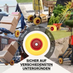 Wiltec Pannensicheres PU Rad 3.00-4 75 x 260 mm 105 kg, Polyurethan Vollgummi Schubkarren Komplettrad mit Steckachse, Schubkarrenrad pannensicher