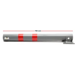 Wiltec Parkpfosten 705 x 75 mm, Parkplatzsperre klappbar rund, Absperrpfosten aus Stahl, Parkpfosten, Poller