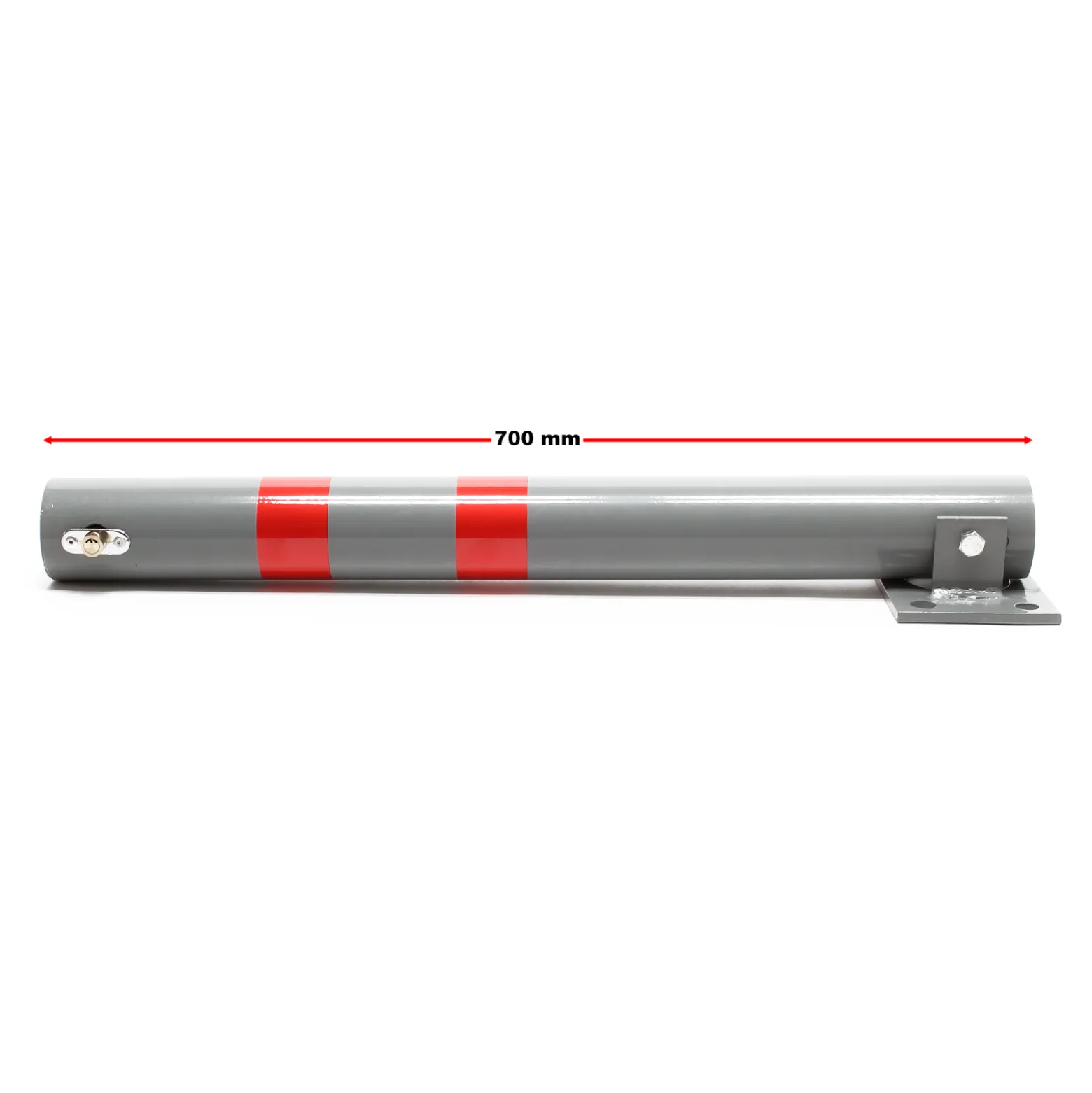 Wiltec Parkpfosten 705 x 75 mm, Parkplatzsperre klappbar rund, Absperrpfosten aus Stahl, Parkpfosten, Poller