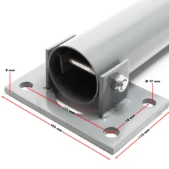 Wiltec Parkpfosten 705 x 75 mm, Parkplatzsperre klappbar rund, Absperrpfosten aus Stahl, Parkpfosten, Poller
