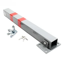 Wiltec Parkpfosten 700 x 160 x 110 mm, Parkplatzsperre klappbar eckig, Absperrpfosten aus Stahl, Parkpfosten, Poller