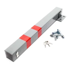 Wiltec Parkpfosten 700 x 160 x 110 mm, Parkplatzsperre klappbar eckig, Absperrpfosten aus Stahl, Parkpfosten, Poller