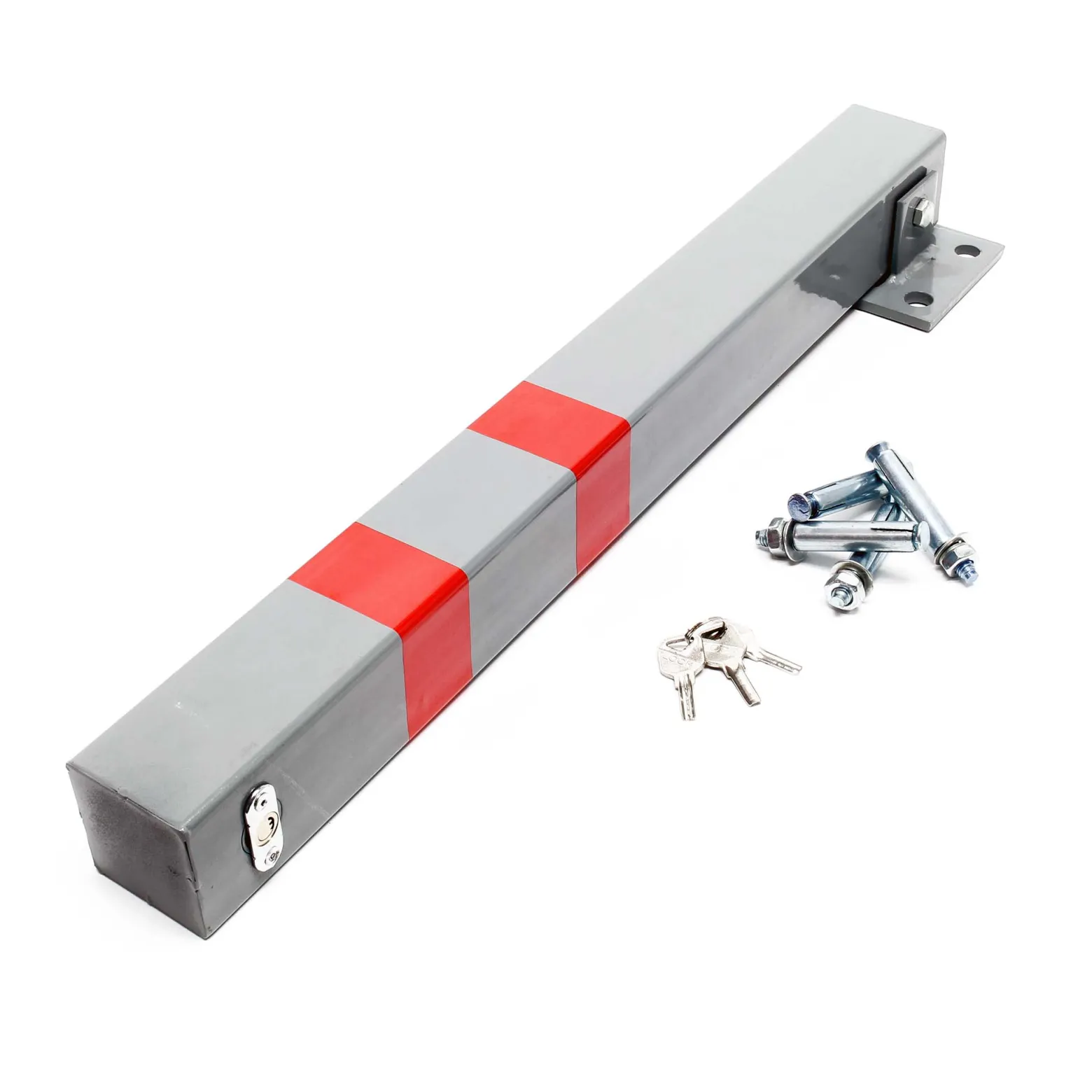 Wiltec Parkpfosten 700 x 160 x 110 mm, Parkplatzsperre klappbar eckig, Absperrpfosten aus Stahl, Parkpfosten, Poller