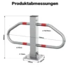 Wiltec Parkplatzbügel umklappbar 48 x 70 cm, mit Vorhängeschloss u. 3 Schlüsseln, Parkpfosten zur Sicherung des Parkplatzes, Sperrbügel aus Stahl