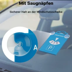 Wiltec Parkscheibe blau aus Kunststoff 17 x 13 x 0,2 cm, Parkuhr nach StVO fürs Auto, gut sichtbare Anzeige der Parkzeit