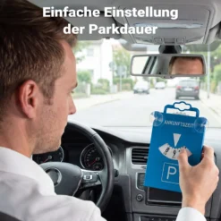 Wiltec Parkscheibe blau aus Kunststoff 17 x 13 x 0,2 cm, Parkuhr nach StVO fürs Auto, gut sichtbare Anzeige der Parkzeit