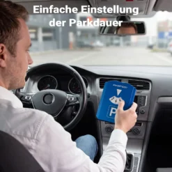 Wiltec Parkscheibe 5-in-1 Parkuhr nach StVO mit Eiskratzer, Einkaufschip, Profiltiefenmesser und Gummilippe