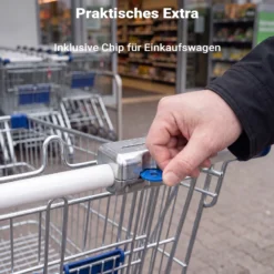 Wiltec Parkscheibe mit Eiskratzer und 3 Einkaufschips, Parkuhr Auto nach StVO, Scheibenkratzer mit Gummilippe