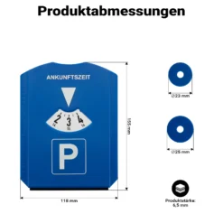 Wiltec Parkscheibe mit Eiskratzer und 3 Einkaufschips, Parkuhr Auto nach StVO, Scheibenkratzer mit Gummilippe