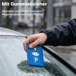 Wiltec Parkscheibe mit Eiskratzer und 3 Einkaufschips, Parkuhr Auto nach StVO, Scheibenkratzer mit Gummilippe