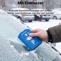 Wiltec Parkscheibe mit Eiskratzer und 3 Einkaufschips, Parkuhr Auto nach StVO, Scheibenkratzer mit Gummilippe