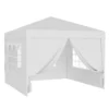 Wiltec Pavillon 3 x 3 m in Weiß mit UV-Schutz 50+, Gartenpavillon mit abnehmbaren Seiten, Partyzelt mit Fenstern für z. B. Terrasse und Festival
