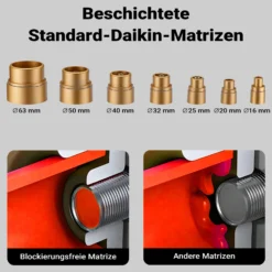 Wiltec PE-Rohr Schweißgerät 2000 W bis 300°C, Muffenschweißgerät inkl. 7 Heizdorne 16-63 mm, Schweissgerät für Rohre, Muffen und Formstücke