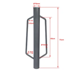 Wiltec Pfahlramme Ø 76 mm Handramme aus Stahl, Pfostenramme mit 2 Handgriffen, Zaunpfahlramme zum Einschlagen von Pfosten beim Zaunbau
