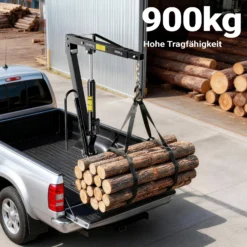 Wiltec Pickup Kran Ladekran 1800 mm Höhe, 900 kg Traglast und 360° Drehkranz, massiver Standfuß zur Bodenmontage, Werkstattkran