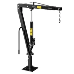 Wiltec Pickup Kran Ladekran 1800 mm Höhe, 900 kg Traglast und 360° Drehkranz, massiver Standfuß zur Bodenmontage, Werkstattkran