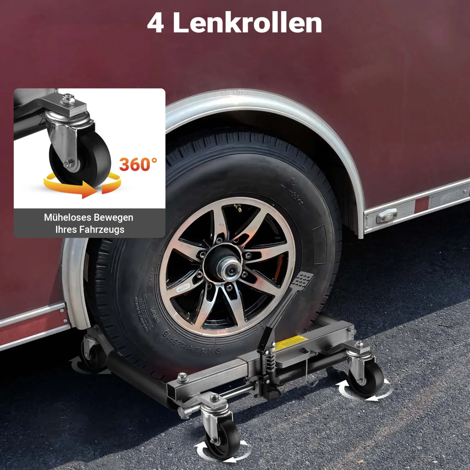 Wiltec PKW Rangierhilfe 2x Wagenheber hydraulisch, 2 Stück Rangierwagenheber je 680 kg Tragkraft, Autoheber bis 30 cm Reifenbreite