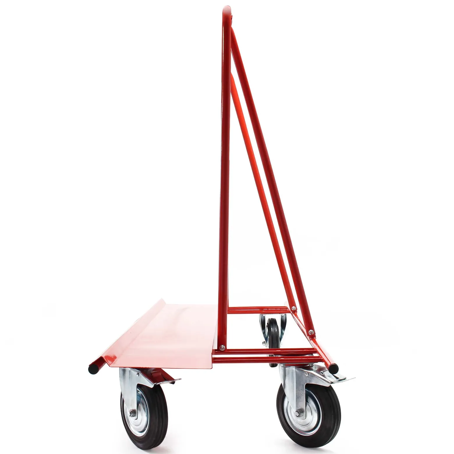 Wiltec Plattenkarren bis 800 kg mit 4 Vollgummi Rädern, Plattenwagen zum Transport von Trockenbauwänden, Holz- und Gipskartonplatten, Fenstern u.v.m.