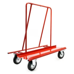 Wiltec Plattenkarren bis 800 kg mit 4 Vollgummi Rädern, Plattenwagen zum Transport von Trockenbauwänden, Holz- und Gipskartonplatten, Fenstern u.v.m.
