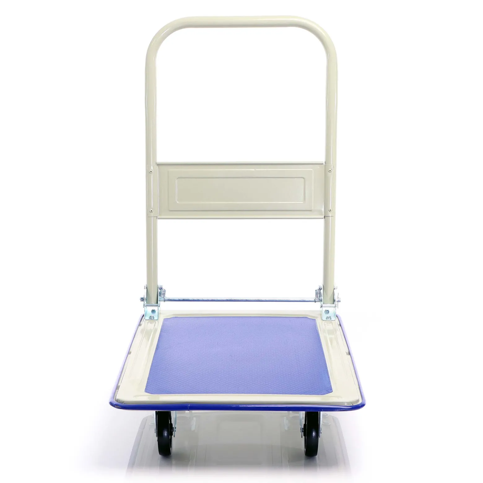 Wiltec Plattformwagen bis 150 kg 720x475x840 mm, Transportkarre klappbar mit Bügelgriff und gummibezogener Ladefläche, Transporthilfe