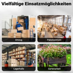 Wiltec Plattformwagen bis 300 kg 895x610x985 mm, Transportkarre klappbar mit Bügelgriff und Anti Rutsch Belag und Kantenschutz, Transporthilfe