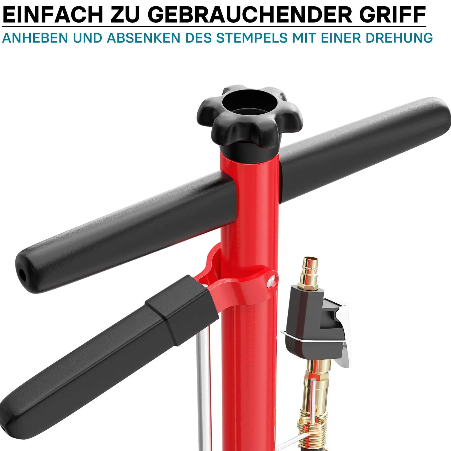 Wiltec Pneumatischer Rangierwagenheber 22 t, 245-535 mm, Fahrbar, mit Druckaufsätzen, Druckluft Wagenheber für Lkw Kfz und Werkstatt