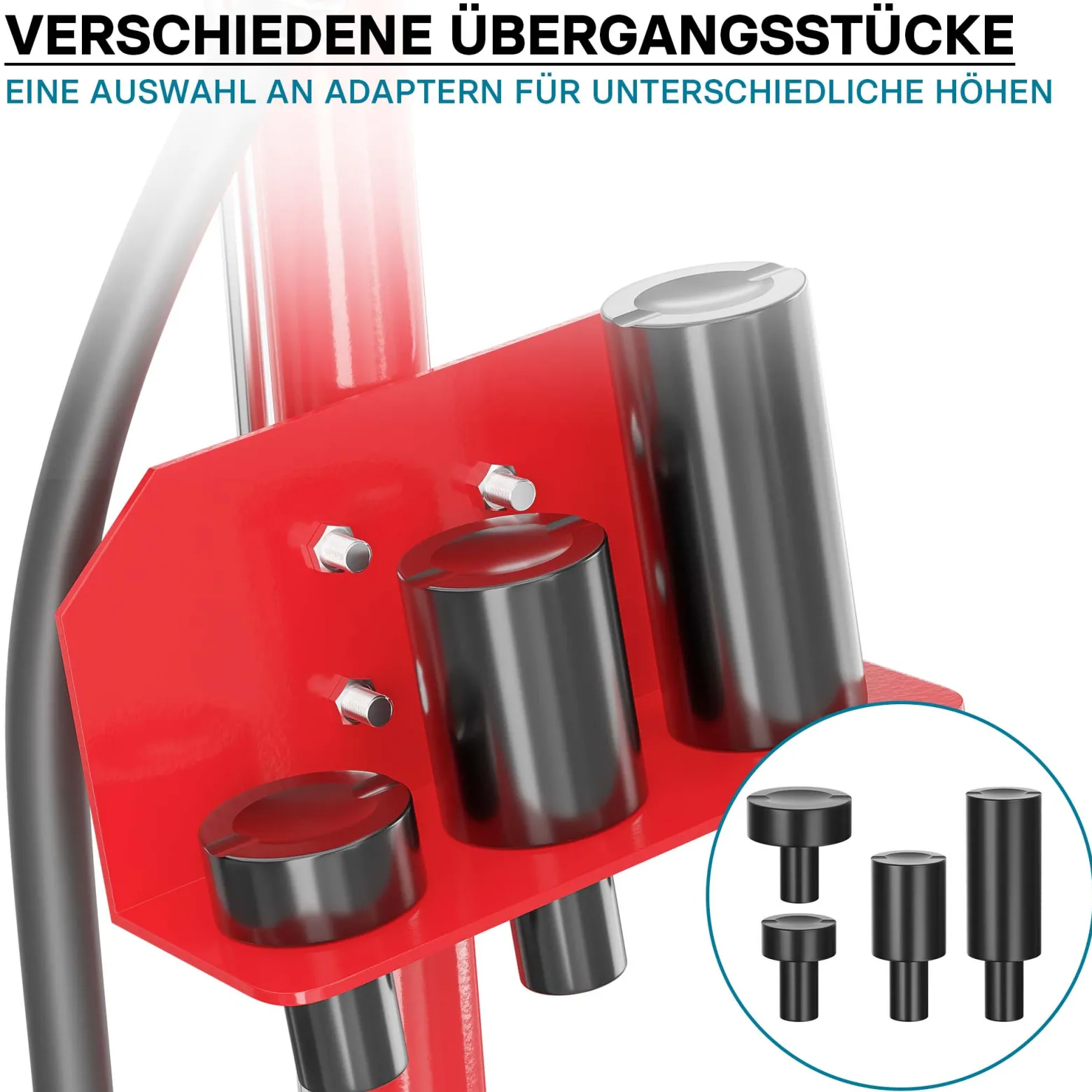Wiltec Pneumatischer Rangierwagenheber 22 t, 245-535 mm, Fahrbar, mit Druckaufsätzen, Druckluft Wagenheber für Lkw Kfz und Werkstatt