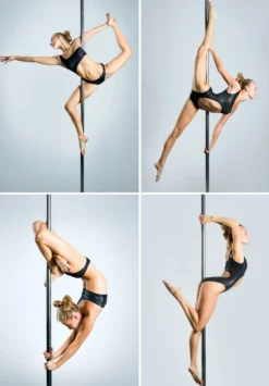 Wiltec Pole Dance Profi Tanzstange Ø 45 mm, höhenverstellbar von 2,31-2,74 m, aus Stahl, Montage ohne Bohren, Fitnessstange, Tabeldance Stange