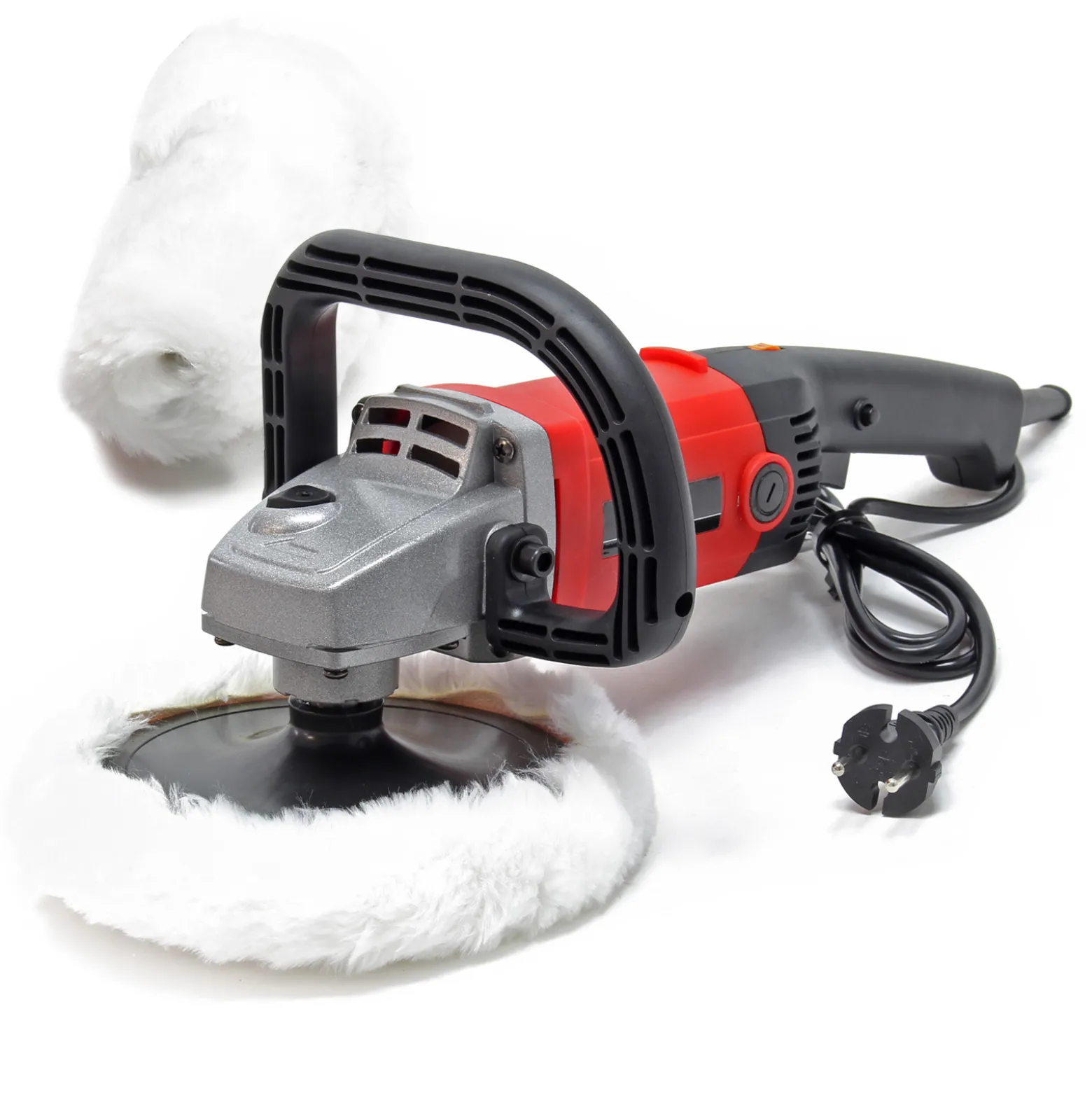 Wiltec Poliermaschine Set aus 21 Teilen 1200W bis 3000 U/min, Schleifgerät mit 6 Stufen inkl. vieler Aufsätze, Tellerschleifer, Rotationsschleifer