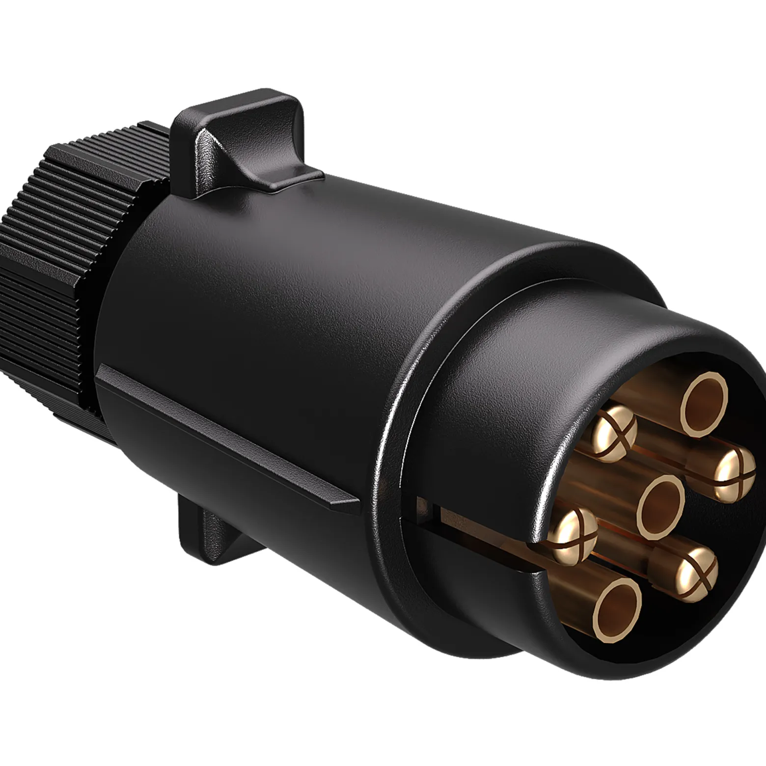 Wiltec 7-poliger Stecker Typ N, robuster Anhängerstecker, Kabelstecker für KFZ, zuverlässige Stromversorgung für Anhänger und Wohnwagen