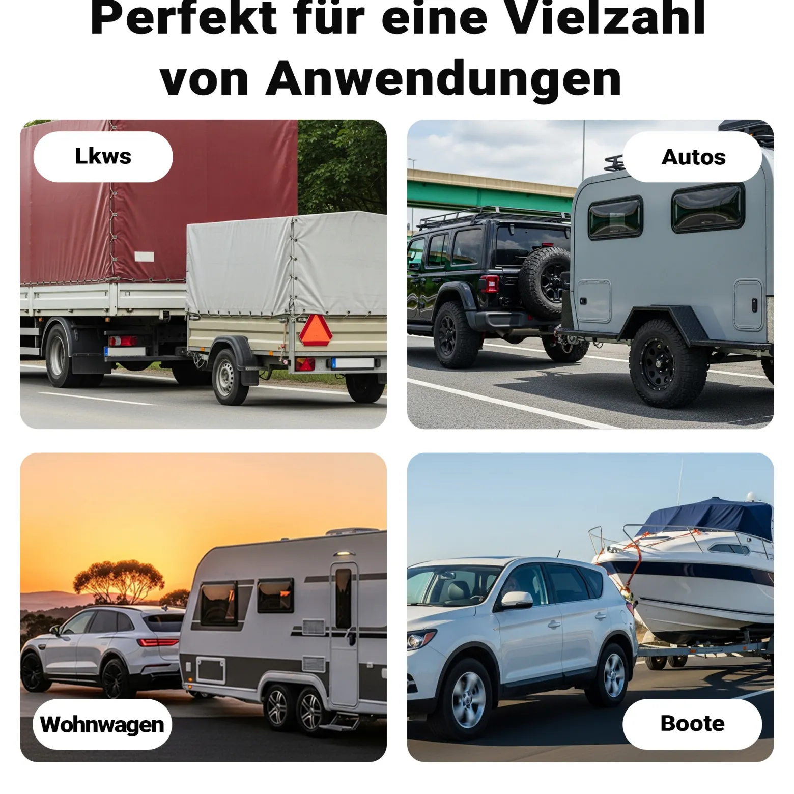 Wiltec 7-poliger Stecker Typ N, robuster Anhängerstecker, Kabelstecker für KFZ, zuverlässige Stromversorgung für Anhänger und Wohnwagen