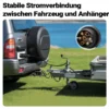 Wiltec 7-poliges Verlängerungskabel 3 m, Anhängerkabel PVC, robustes Elektrokabel mit 2 Steckern, 7-adriges Kabel für Anhänger und Wohnwagen
